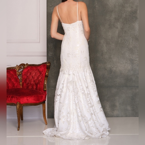 Dave & Johnny Beautiful Mermaid Bridal Wedding Gown NWT - Picture 2 of 5